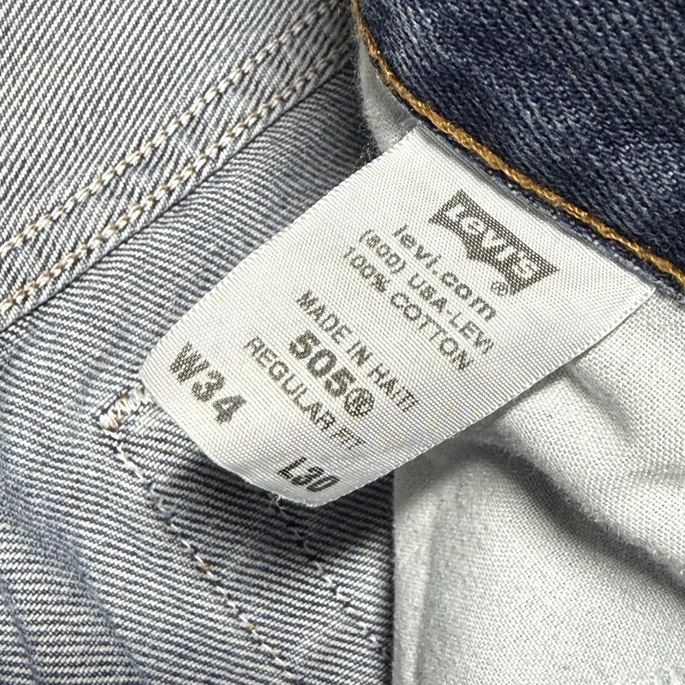 Levis Jeans Men 34x30 Blue Denim Pants Y2K 2000s Workwear 505 - Picture 8 of 11